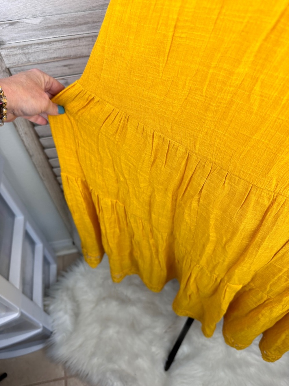 Just Found Marigold Boho Tiered Ruffle Peasant Dress Plus Size Size 3X - Picture 3 of 8